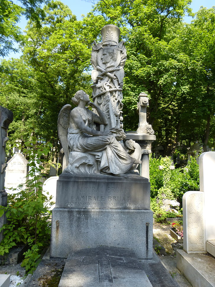 Paris, kirkegård, Pere lachaise, monument, grav, resten, skulptur