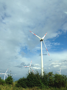 风车, 德国, 能源, 风力发电, 云彩