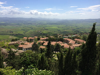 Tuscany, alam, pemandangan, Italia, Eropa, Hill, pohon