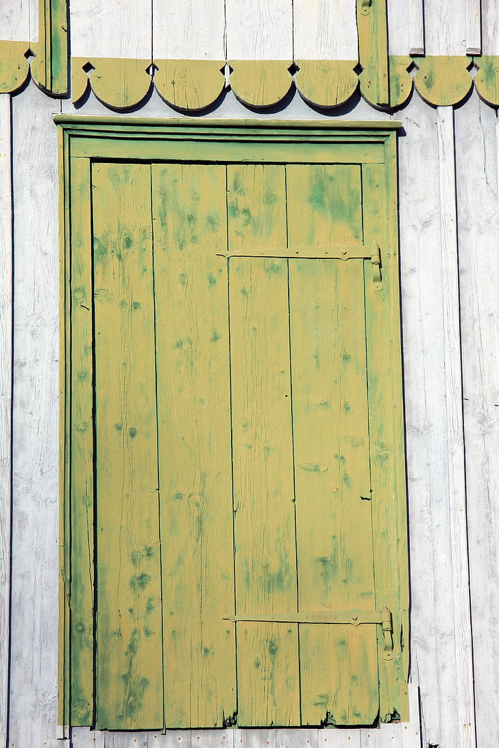 Trang chủ, cửa, màu xanh lá cây