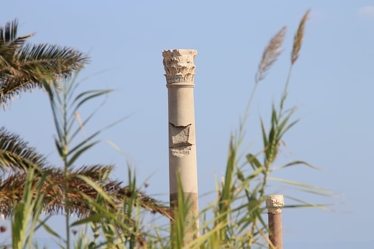 Cartago, Tunisie, piliers, vieux, architecture, colonnes, romain