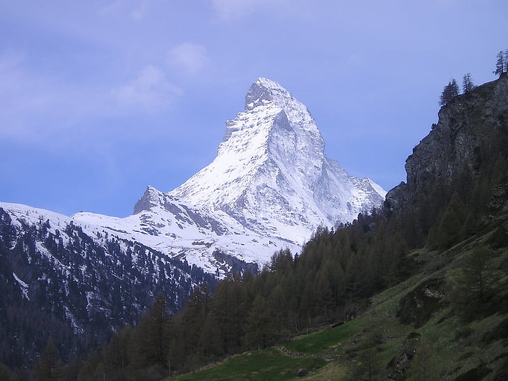 Matterhorn, Zermatt, gore, Alpski, Švica, sneg