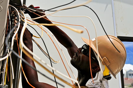 electrician, wires, worker, wiring, electrical, man, skill