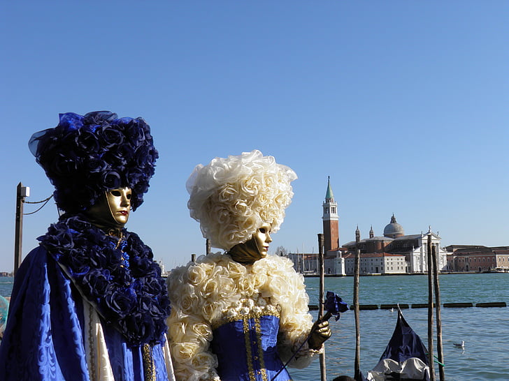 Benátky, Itálie, Karneval, maska, převlek, Karneval v Benátkách, masky