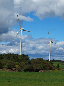 veter, turbine, vetrne turbine, energije, izkoristimo energijo, polje, nebo