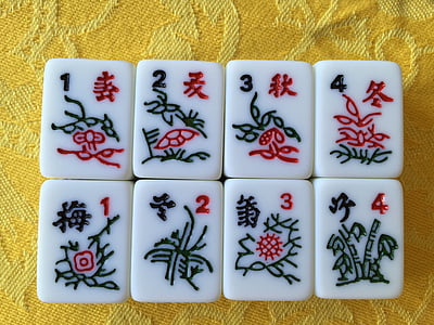 Mahjong, plaadid, Hiina, mäng, leida paari, kultuuride