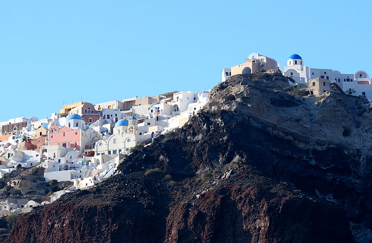 Santorini, øya, Hellas, Kykladene, gresk øy, hvite hus, kaldera