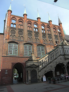 hanzovní město, Lübeck, městská radnice, historicky, budova, Architektura, hanzovní liga