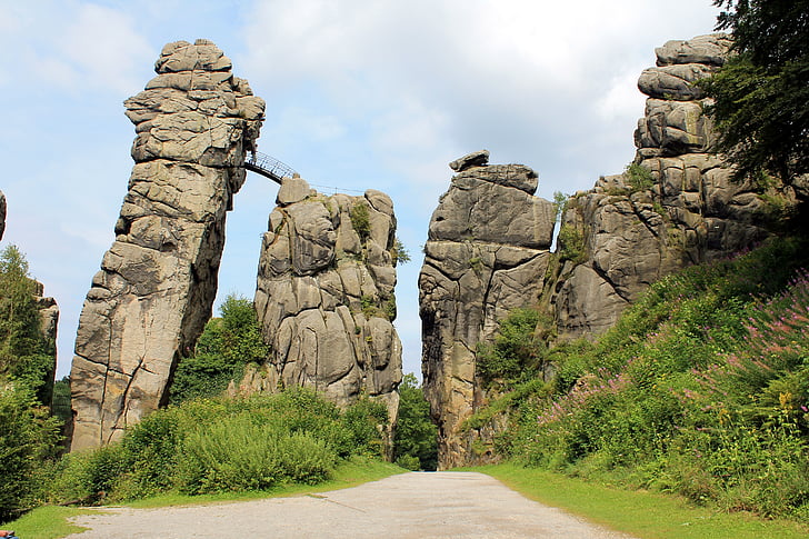 Externsteine, pietra della sabbia, foresta di Teutoburgo, roccia, mistica, scogliera, natura