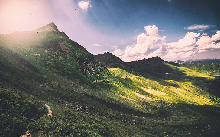 green, mountain, photo, mountains, valleys, hills, grass