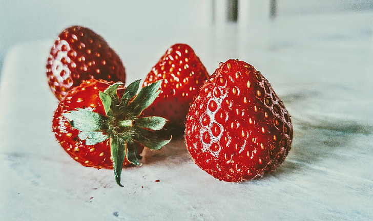 fraise, art, savoureux
