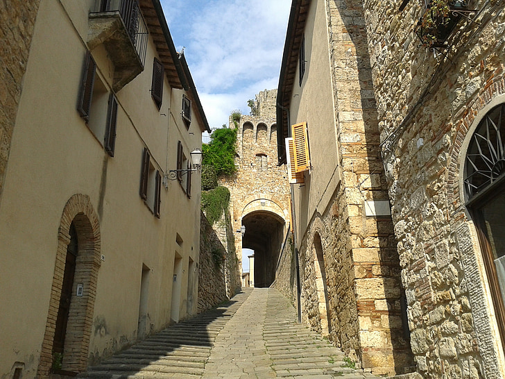 Borgo, Sekilas, kuno, konstruksi, arsitektur, Tuscany