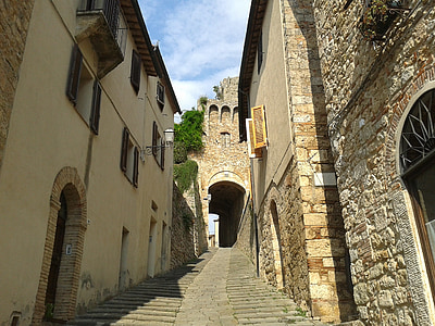 Borgo, поглед, древен, строителство, архитектура, Тоскана