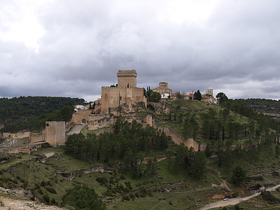 Château, médiévale, forteresse, Alarcon, histoire, architecture, célèbre place