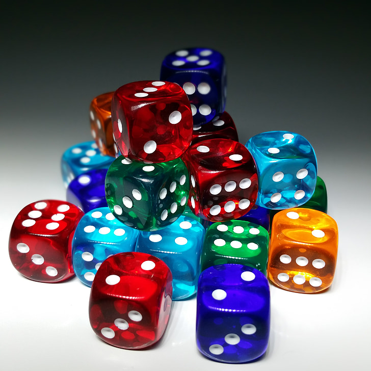 kub, lycka till, Lucky dice, färgglada, spela, Craps, Gambling