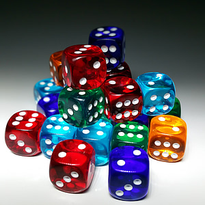 cube, luck, lucky dice, colorful, play, craps, gambling