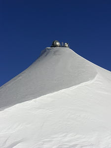 grau, Kuppel, Winter, Foto, Schnee, Bahnhof, an der Spitze