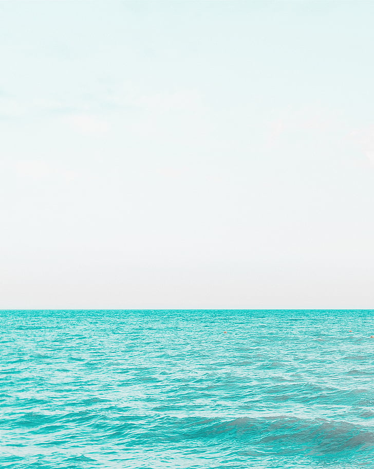 mar, oceano, azul, água, ondas, natureza, Horizon