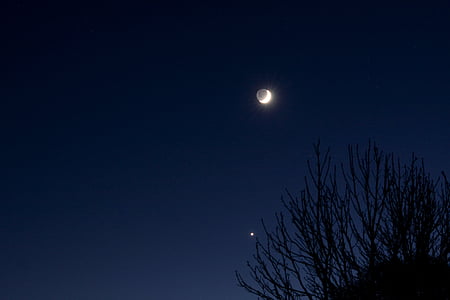 mēness, Venus, planētas, Astronomija, Panorama, earthshine, satelītu