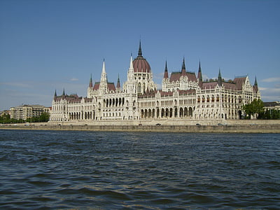 parlamentet, Ungarn, Budapest, ungarske parlamentsbygningen, Donau, bygge, byen