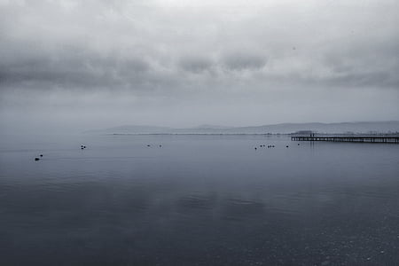 Bình tĩnh, đám mây, có mây, Dock, mơ hồ, Lake, sương mù