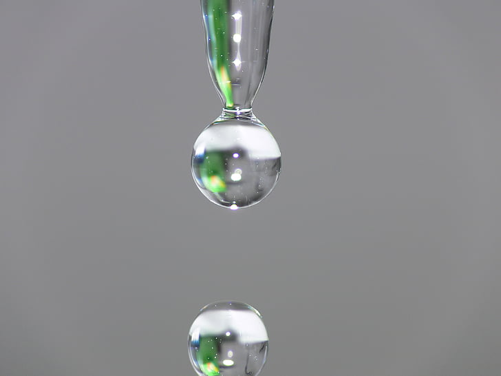 reflexión, agua, gotas de agua, burbuja, transparente