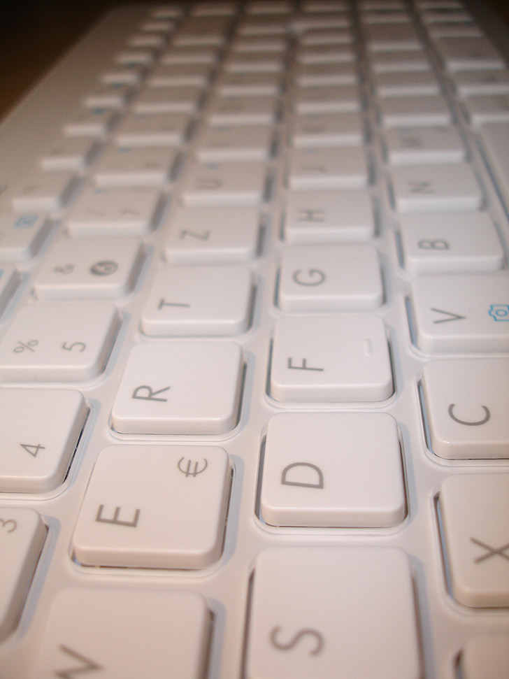 keyboard, chiclet keyboard, keys, input device, periphaerie, white, computer
