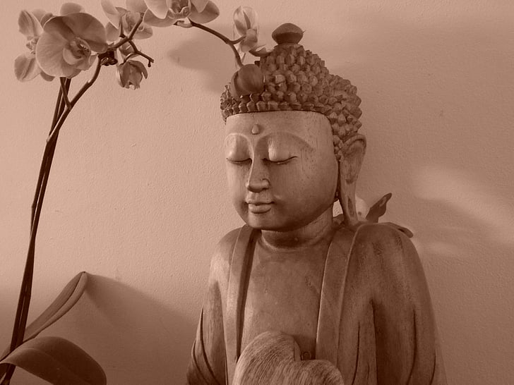 Buddha, fred, stillhet, barn, endast barnen, barndom, porträtt