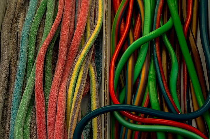 buah gusi, buah gusi ular, warna-warni, makro, kabel, koneksi, teknologi