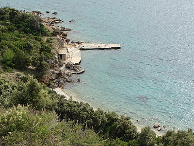 Mar, Costa, pedra, Moll, roques, l'aigua, verd