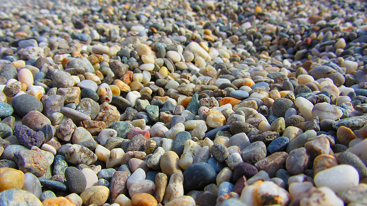ก้อนกรวด, หิน, รอบ, ชายหาด, ผ่อนคลาย, หิน