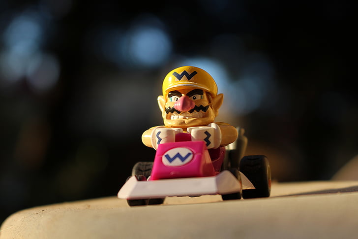 Wario, kart, Nintendo, leketøy, utenfor, Mario, fiktiv person