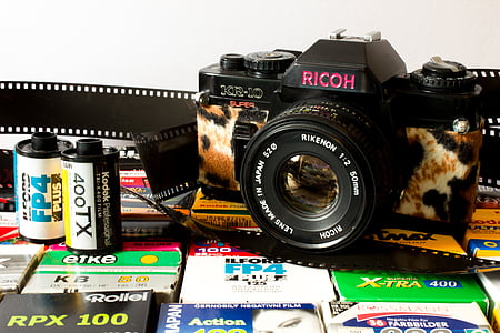 appareil photo, analogiques, Ricoh, hipster, mode, Rose, vieille caméra