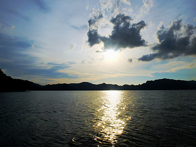 Malasia, Tailandia, mar, puesta de sol