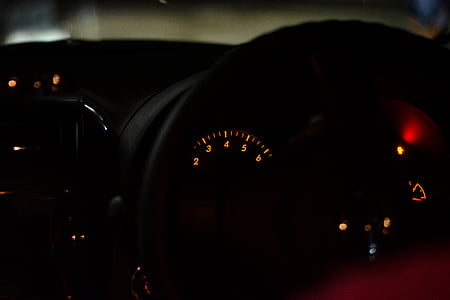 Mobil, otomotif, kabur, Close-up, dasbor, fokus, speedometer