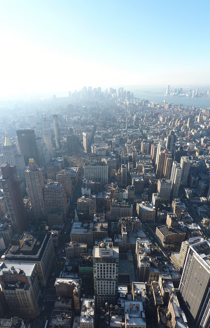 város, nézet, új, York-i, Manhattan, modern, építészet