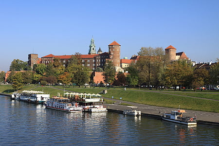 Raja, Krakow, Polandia, arsitektur, Cracow, Wawel, Vistula