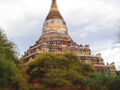 Pagoda, Bagan, Barma, turistov, chrám