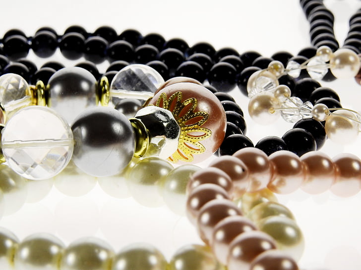 bijoux, perle, bracelet, collier, chaîne, belle, beauté