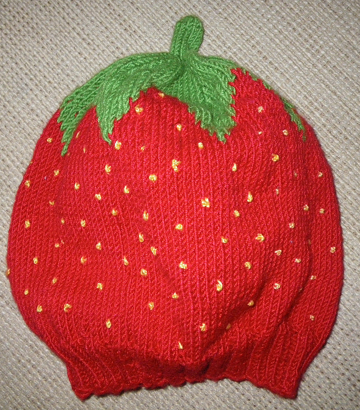Baby, erstlingsmütze, Strawberry hatt Hemmagjord