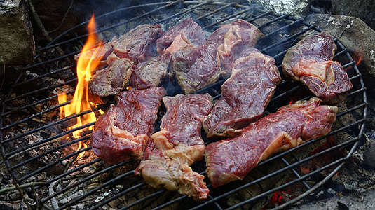 jedlá z grilu, mäso, steak, surové, na grilovanie, gril, jedlo