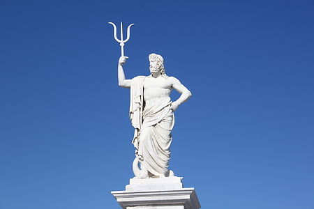 Neptun, kiparstvo, Kip, Havana, sonce, nebo, znan kraj