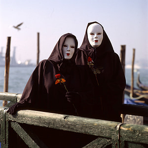 maske, Venezia, karneval, venetianske maske, drakt, Italia, Venezia