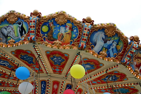 karusell, hastighet, tur, verkligt, kul, ballong, kulturer