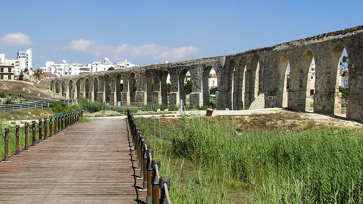 kamares aqueduct, aqueduct, architecture, water, stone, monument, ottoman