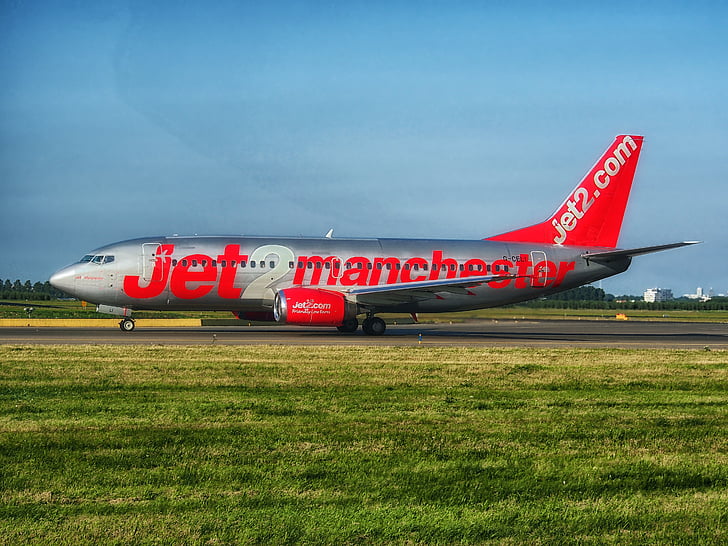 Jet, Boing, Amsterdam airport, matkustaa, kuljetus, lentokone, kone
