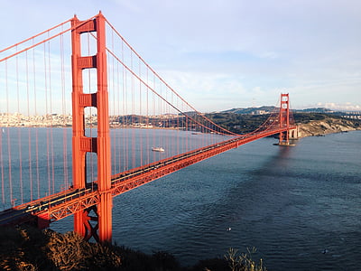 Златни, порта, мост, Калифорния, архитектура, сграда, инфраструктура