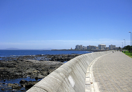 Cape town, promenaden, sjøen vegg, sjøen, kysten, byen, vann
