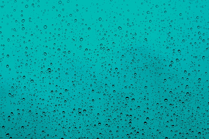 DROPS, blå, vegg, dråpe vann, vann, regn, våte