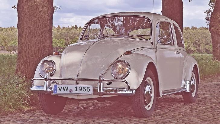 VW Escarabajo, Foto antigua, Escarabajo de la, Oldtimer, VW, Automático, antiguo
